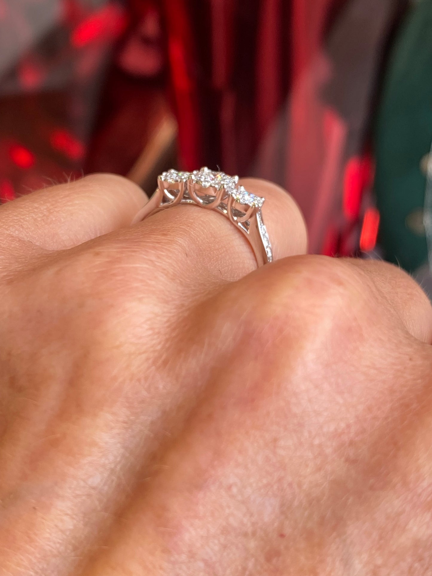 9ct Gold Trilogy Cluster Engagement Ring | 0.50ct