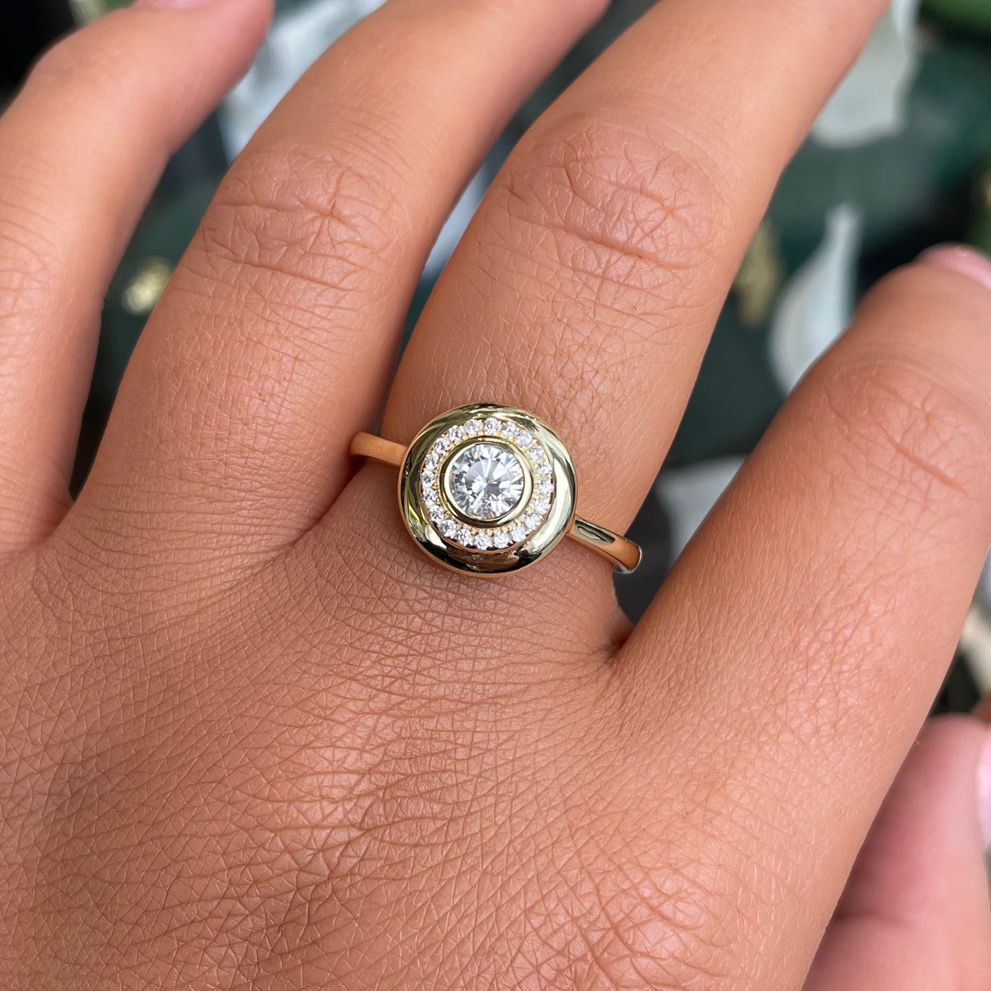 Sunshine Rubover CZ Halo Ring