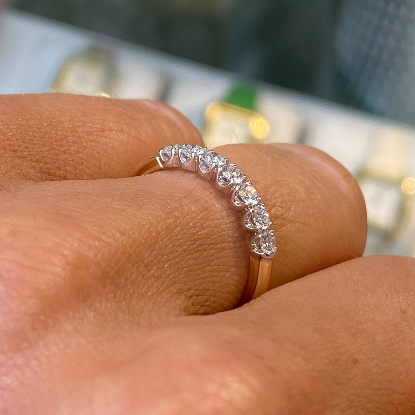 18ct Gold Seven Stone Diamond Set Wedding/Eternity Ring | 0.41ct - John Ross Jewellers