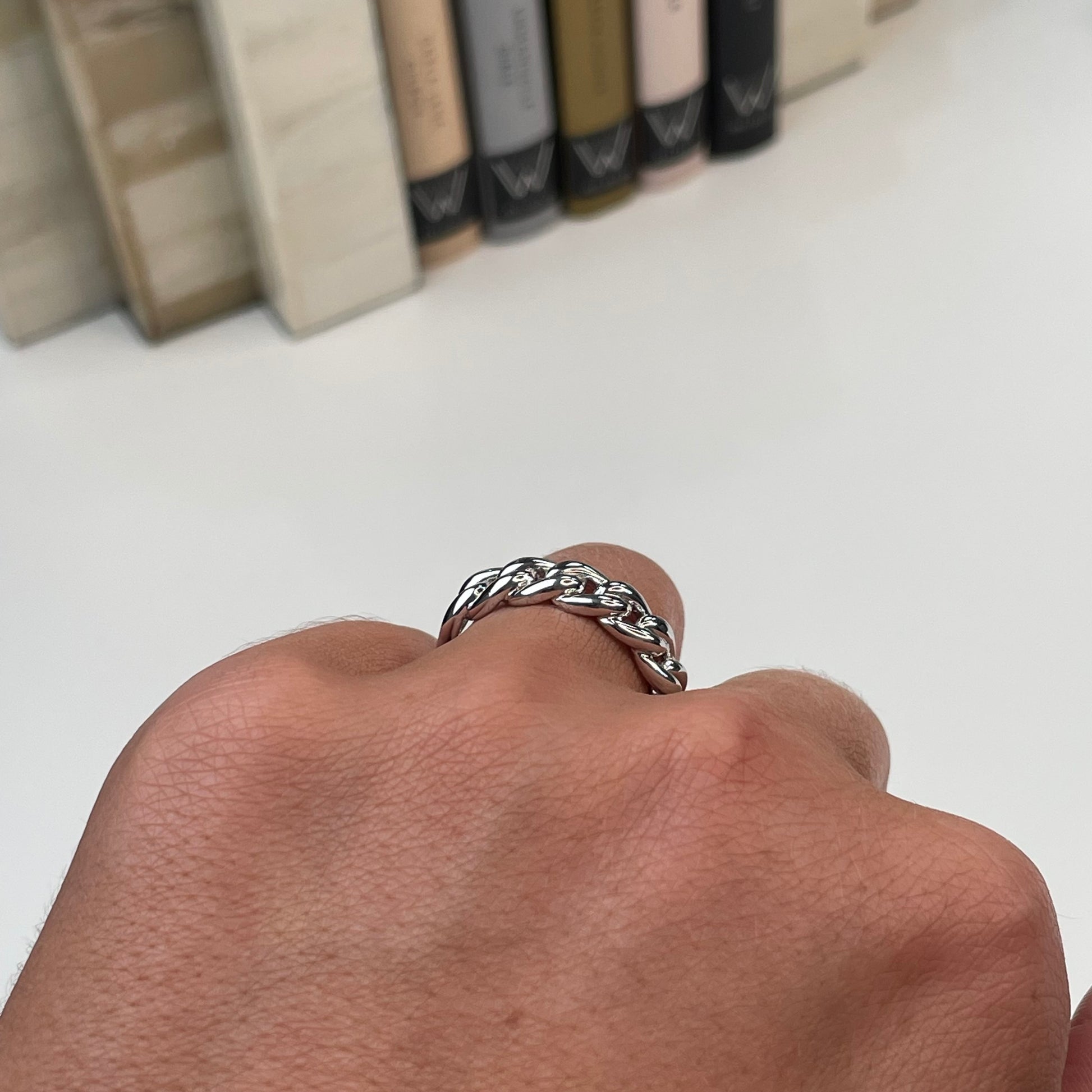 Silver Chunky Chain Ring - John Ross Jewellers