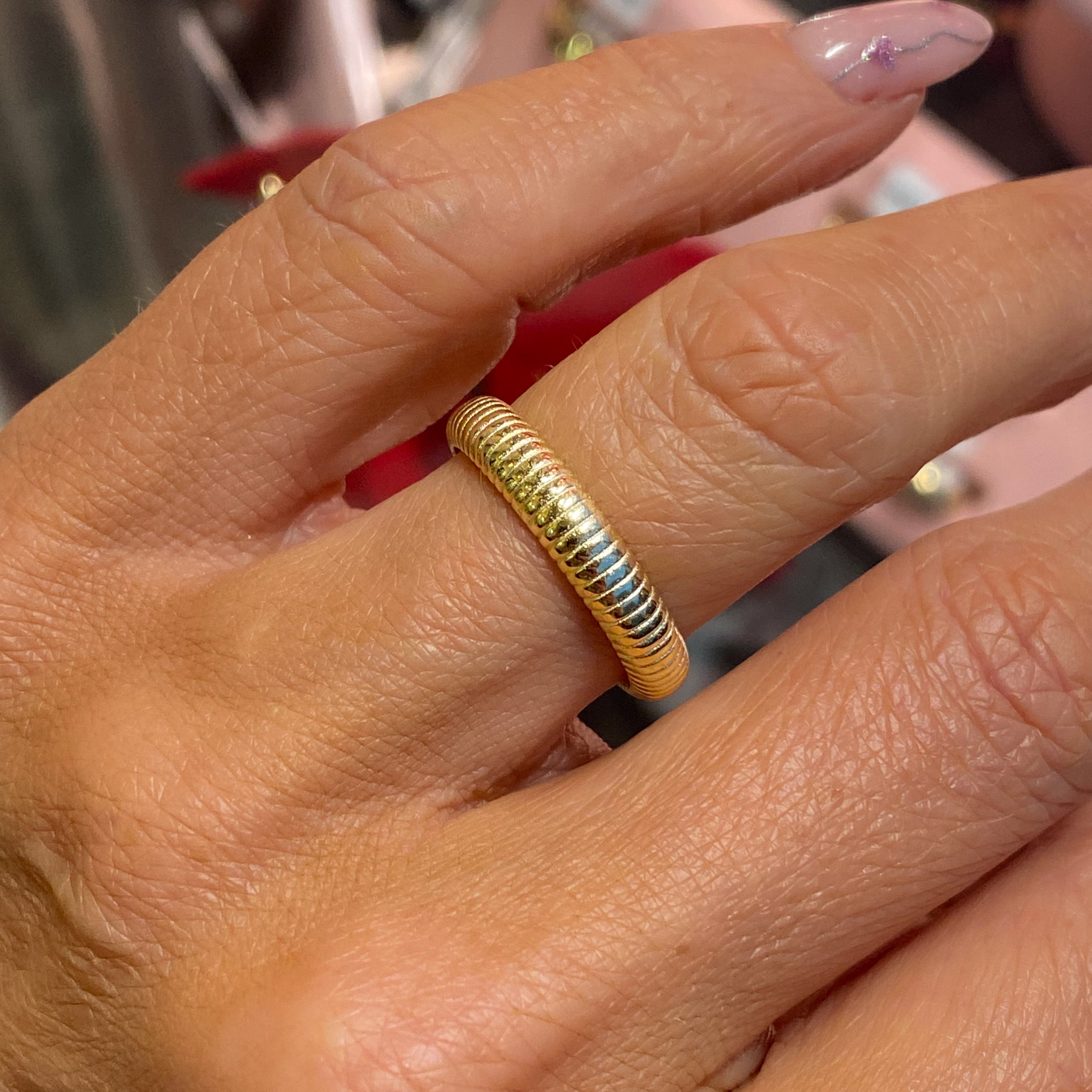 Sunshine Lined Band Ring