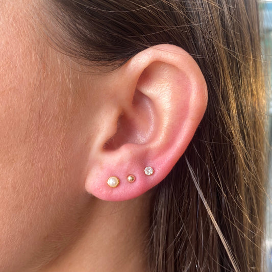 Sunshine 3mm Freshwater Pearl Stud Earrings - John Ross Jewellers