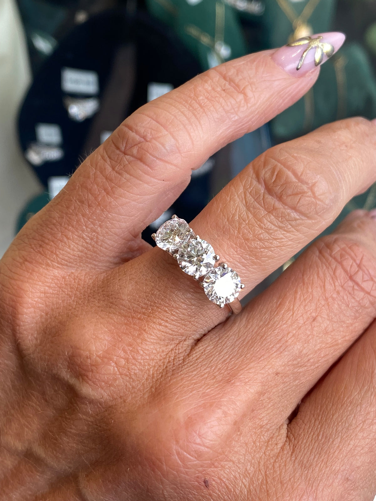 18ct White Gold Trilogy Engagement Ring | Lab Grown 3.00ct