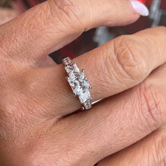 Silver Princess CZ Trilogy Ring - John Ross Jewellers