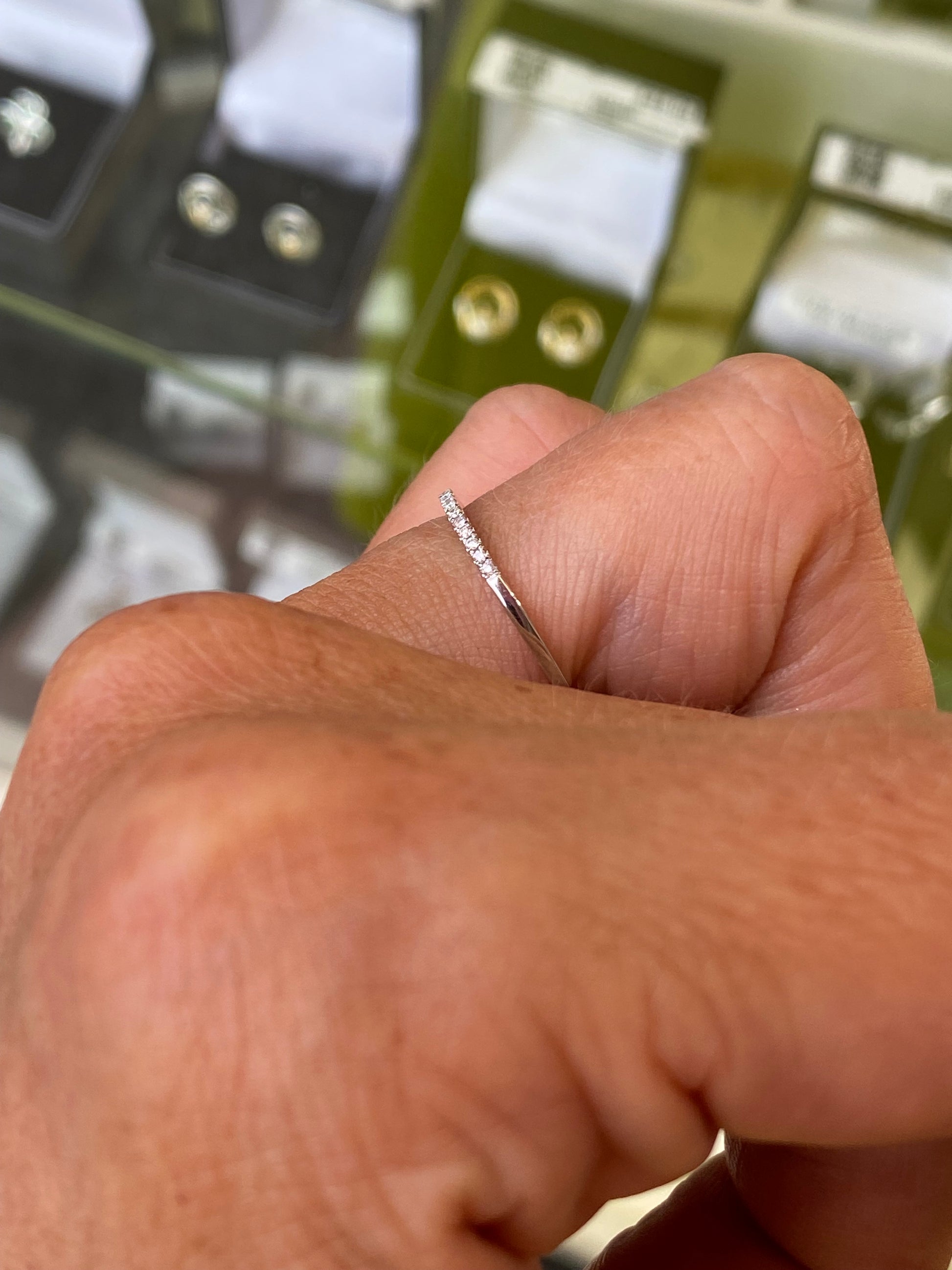 18ct White Gold Ultra Skinny Diamond Eternity Ring 0.09ct - John Ross Jewellers