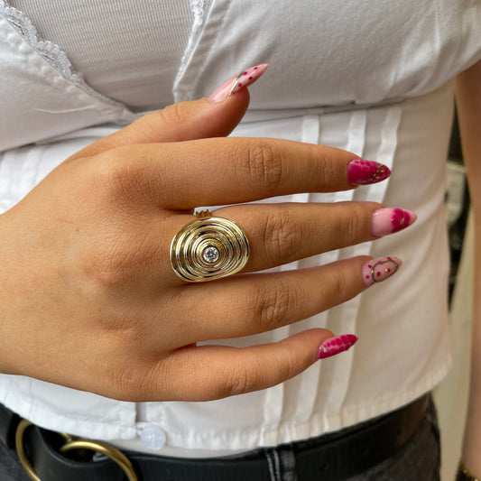 Sunshine Gadroon CZ Ring - John Ross Jewellers