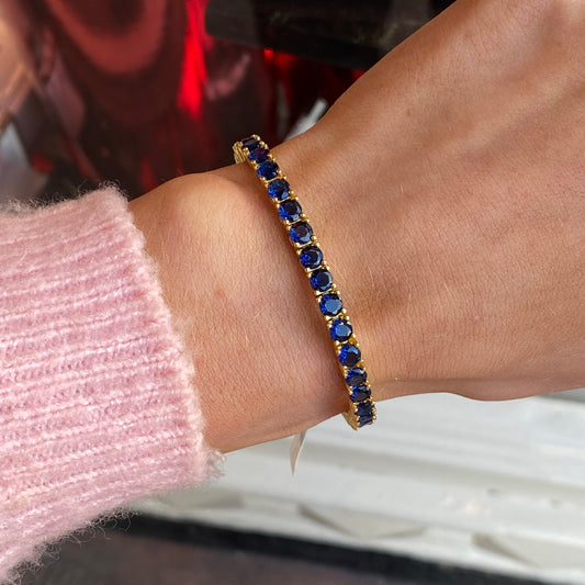 Sunshine 4mm CZ Tennis Bracelet | Sapphire Blue 17+2cm - John Ross Jewellers