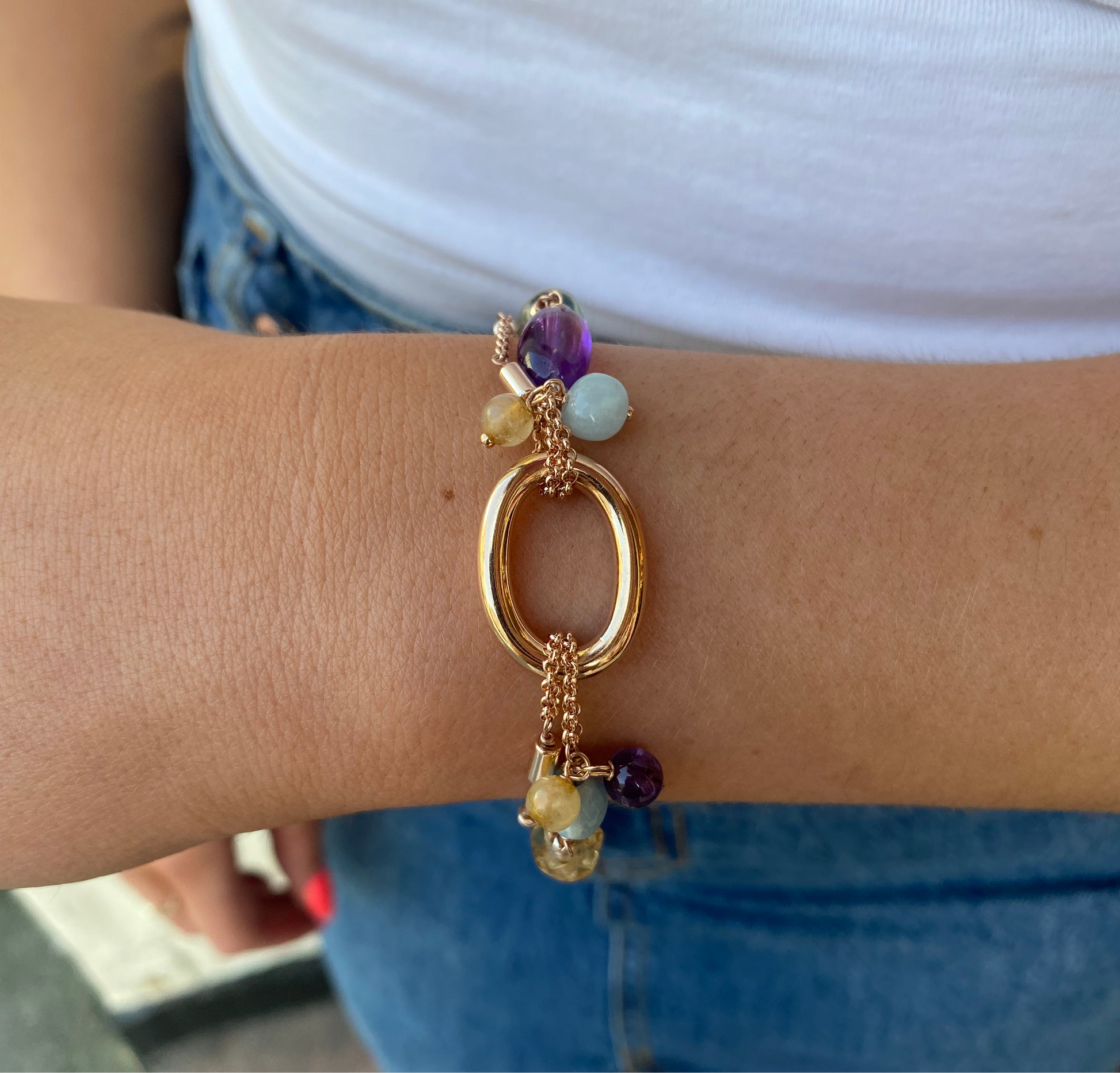 Baroque Bracelet | Horos | Amethyst & Quartz - John Ross Jewellers