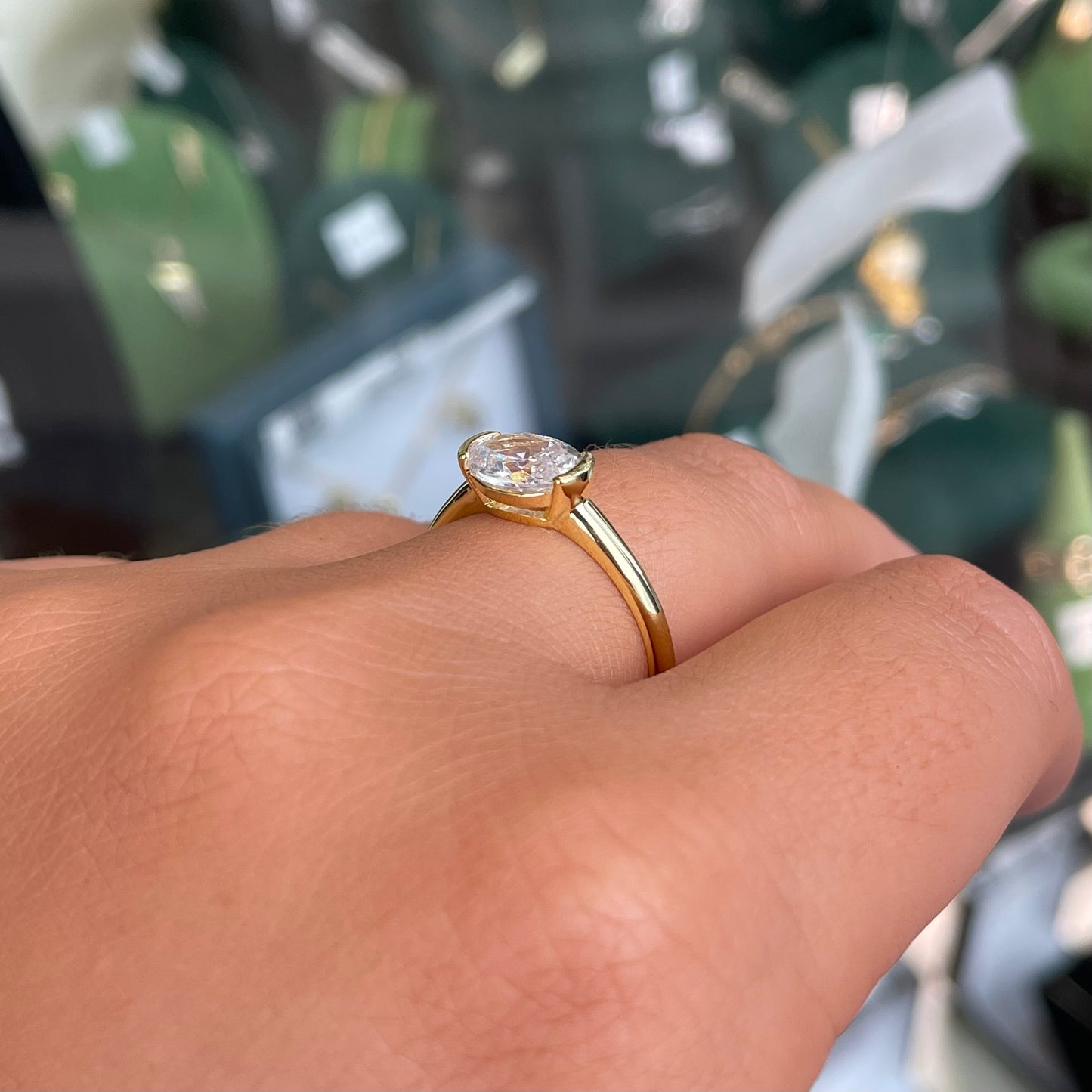 Sunshine Oval Solitaire Ring | East West