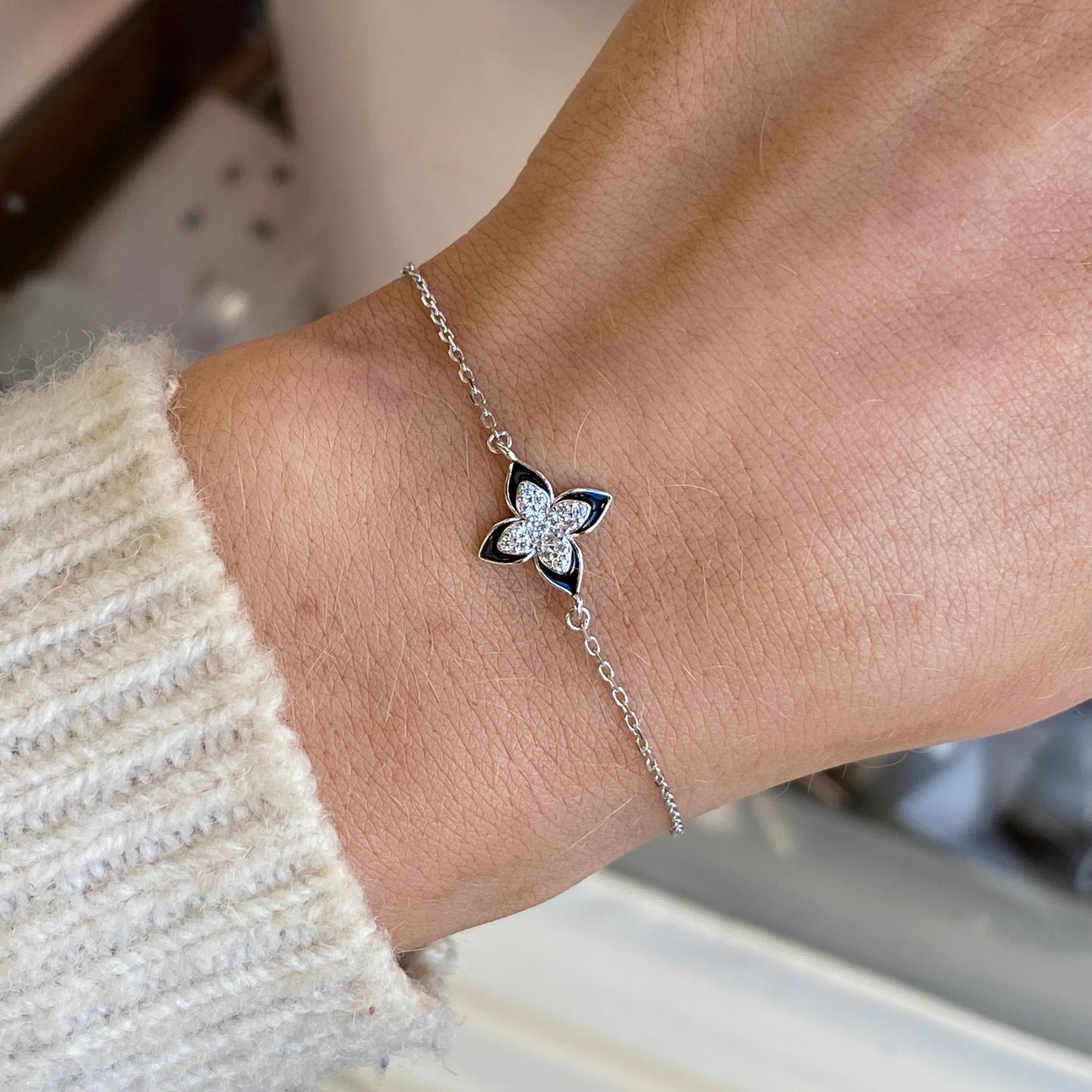 Silver CZ & Enamel Louis Bracelet | 17+3cm - John Ross Jewellers