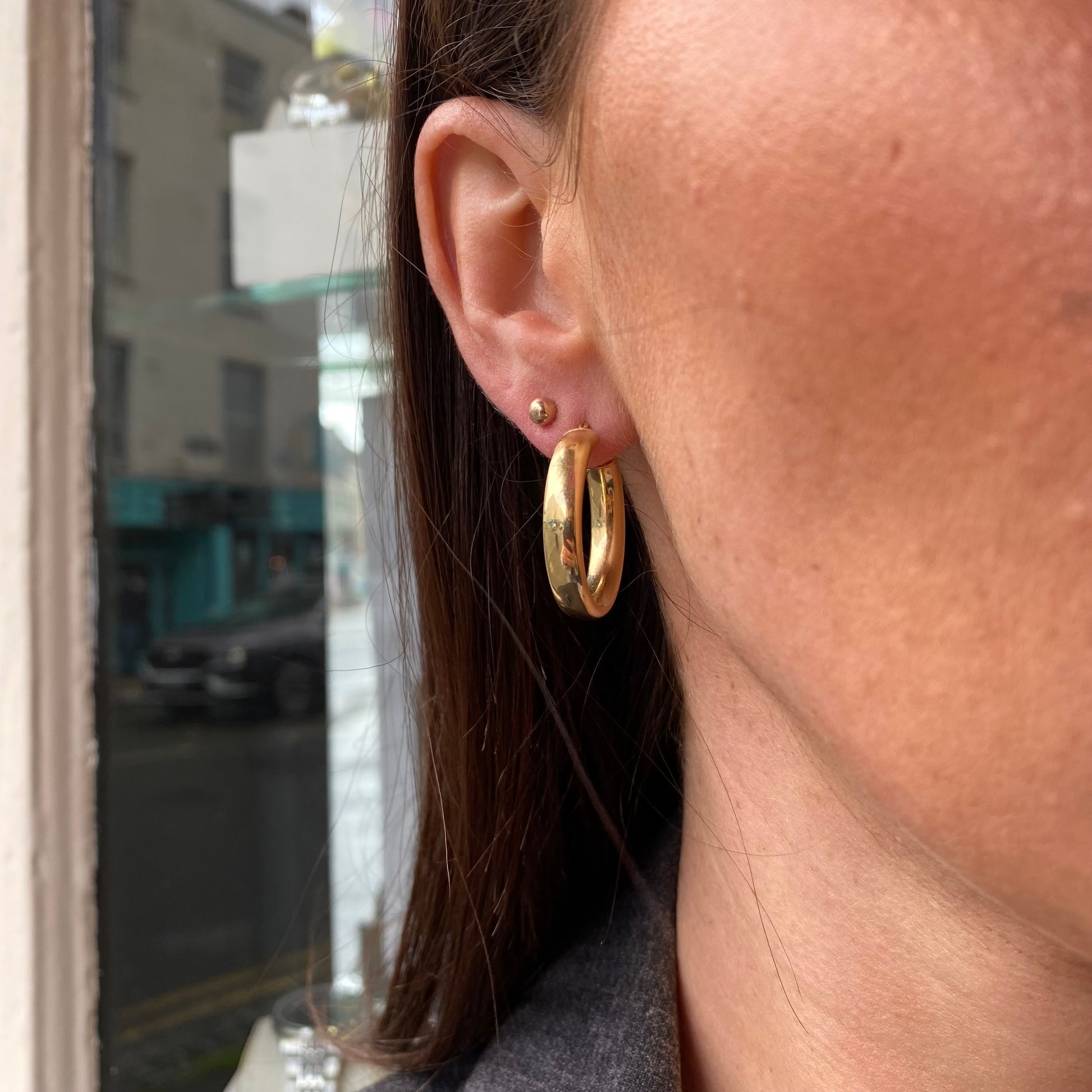 9ct Gold Classic Chunky Hoop Earrings | 20mm - John Ross Jewellers