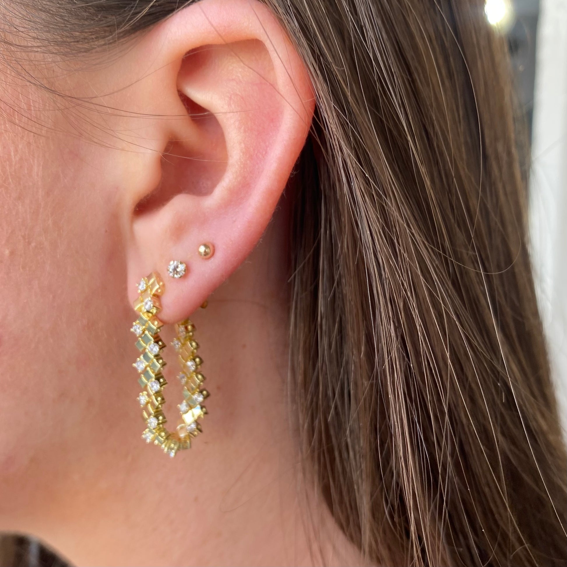 Sunshine CZ Geometric Flexi Hoop Earrings - John Ross Jewellers