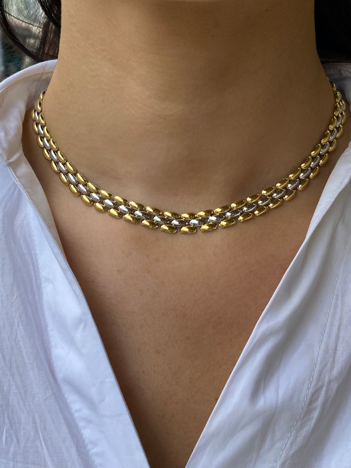 Sunshine Two Tone Panther Necklace | 42cm