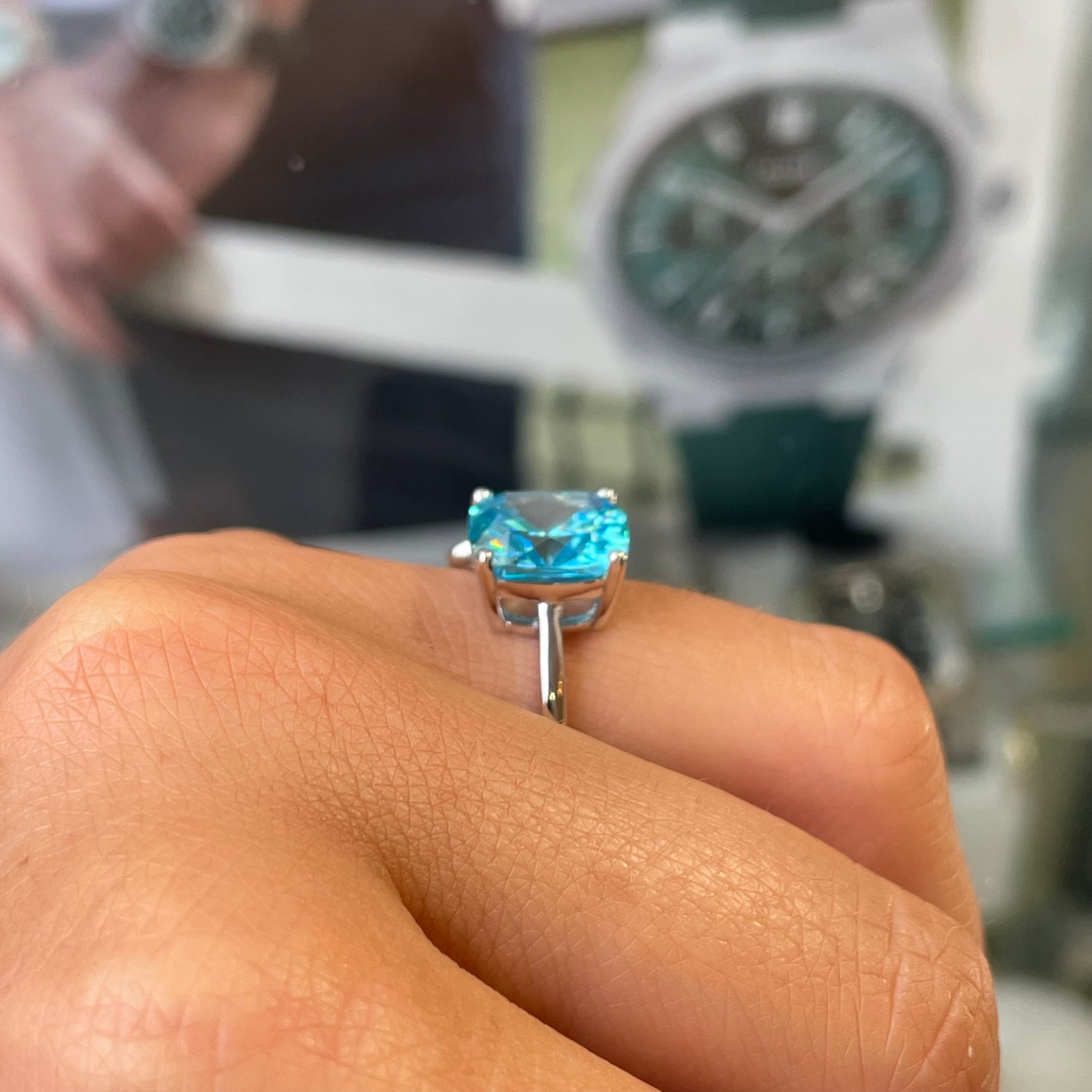 Silver Blue Topaz Bouquet Moi at Toi Ring - John Ross Jewellers