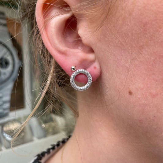 Silver CZ Eternity Stud Earrings - John Ross Jewellers