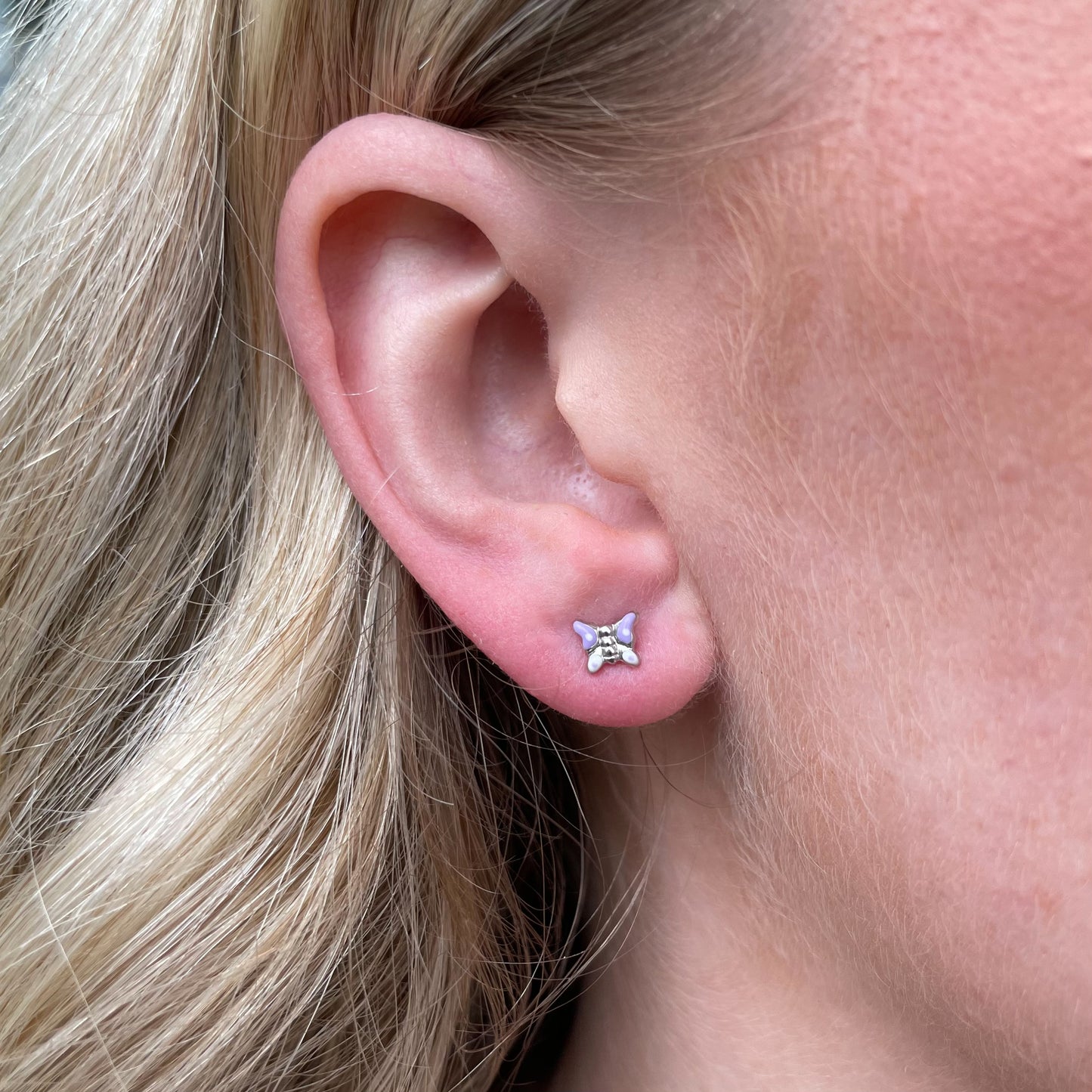 Butterfly Enamel Stud Earrings | Purple - John Ross Jewellers