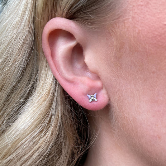 Butterfly Enamel Stud Earrings | Purple - John Ross Jewellers