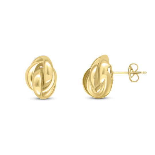 9ct Gold Oval Knot Stud Earrings - John Ross Jewellers