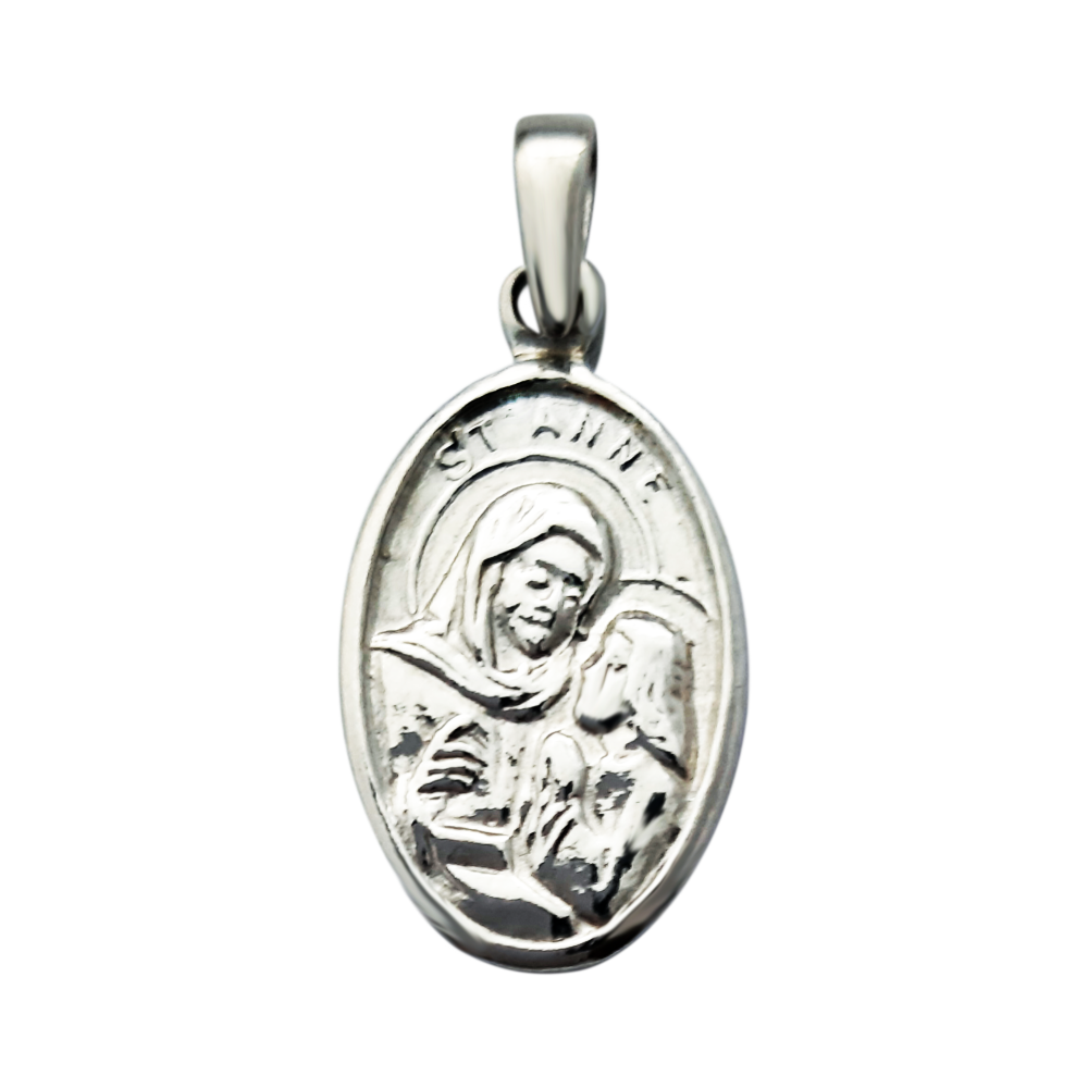 Silver St Anne Medal Necklace - John Ross Jewellers