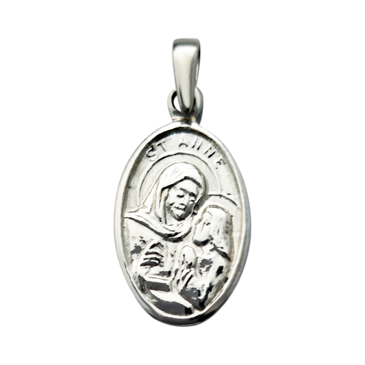 Silver St Anne Medal Necklace - John Ross Jewellers