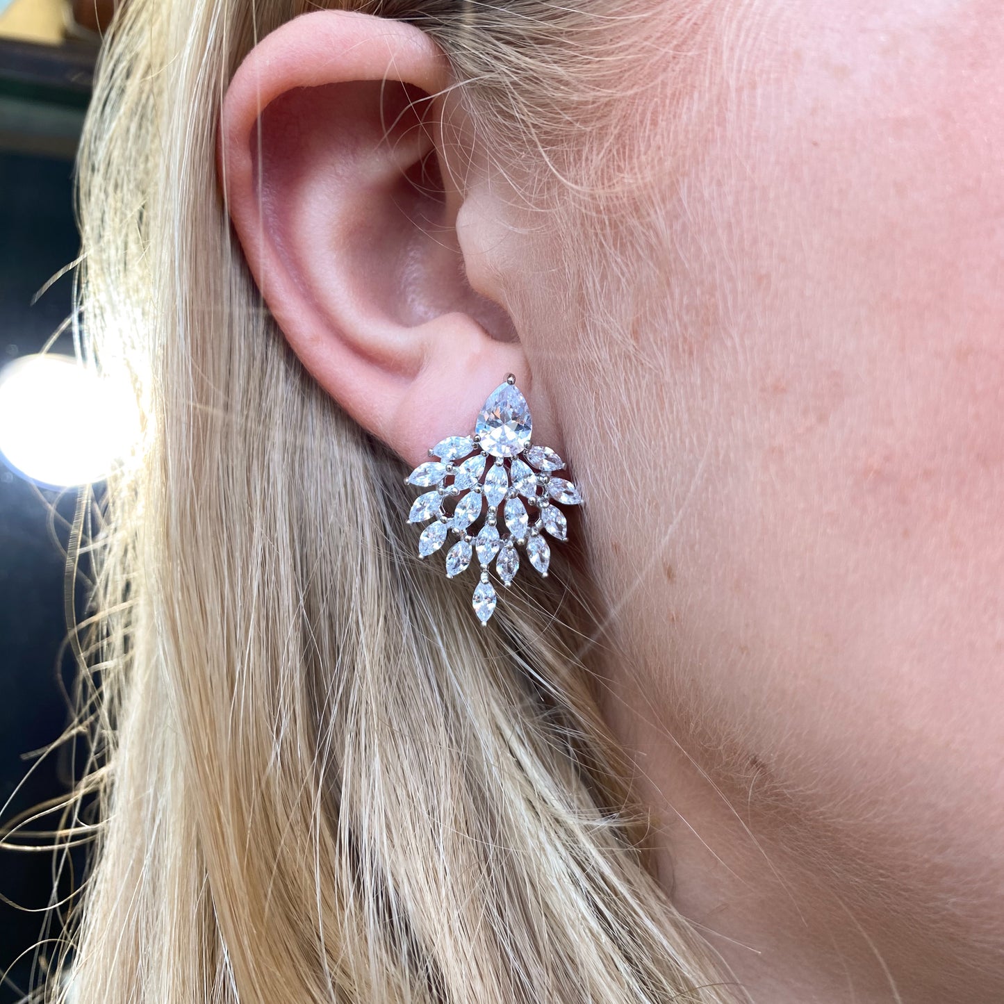 Silver Pippa CZ Drop Earrings - John Ross Jewellers