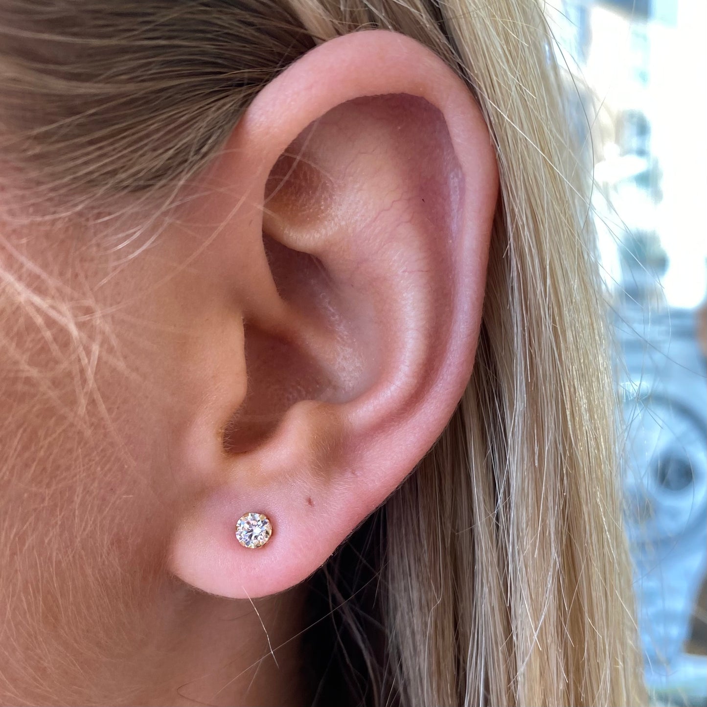 9ct Gold Claw-set 4mm CZ Earrings - John Ross Jewellers