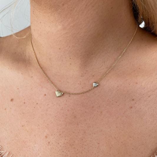 Sunshine Heart & CZ Necklace