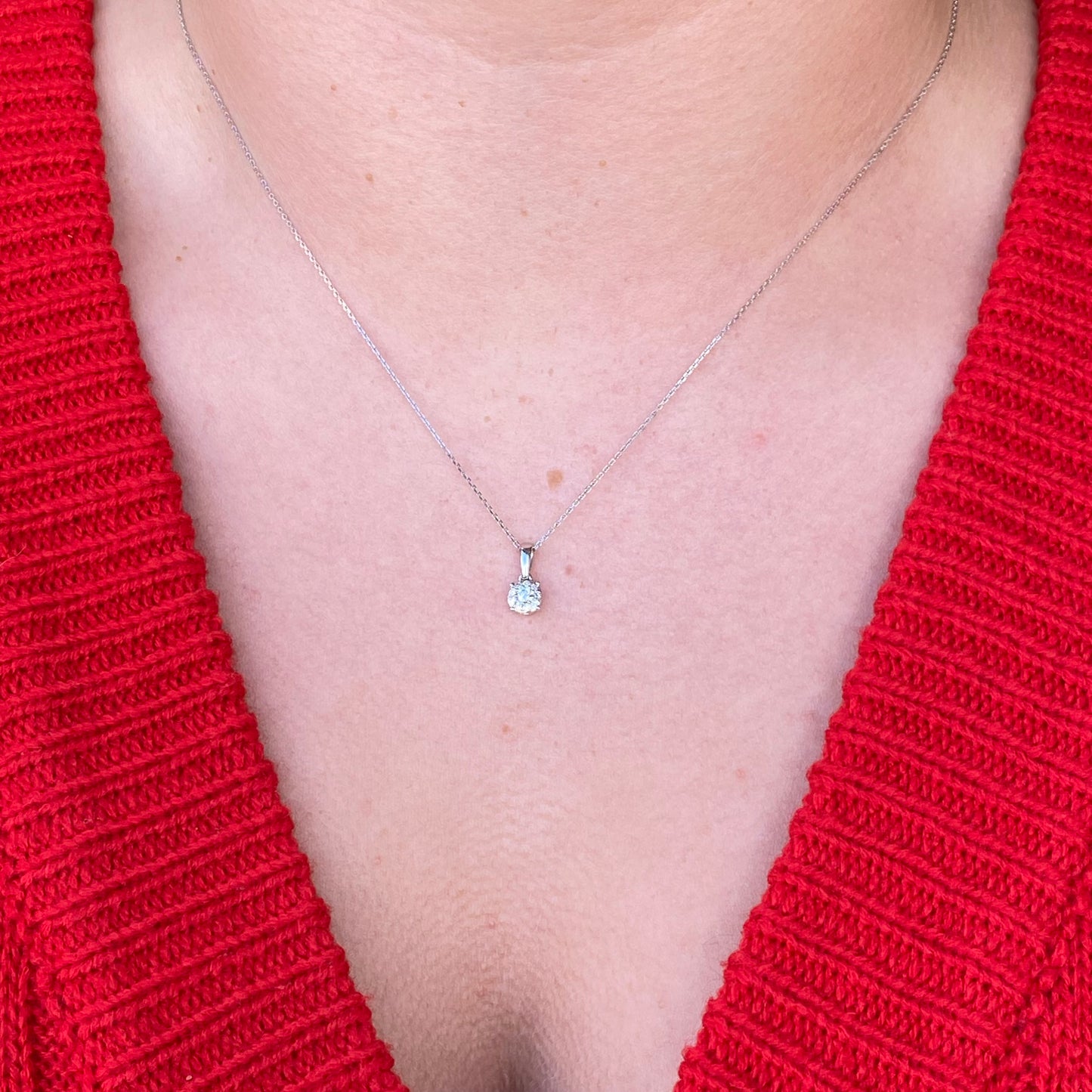 9ct White Gold Diamond Pendant Necklace | 0.13ct - John Ross Jewellers