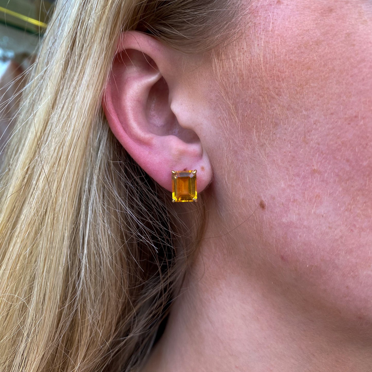18ct Gold Citrine Stud Earrings - John Ross Jewellers