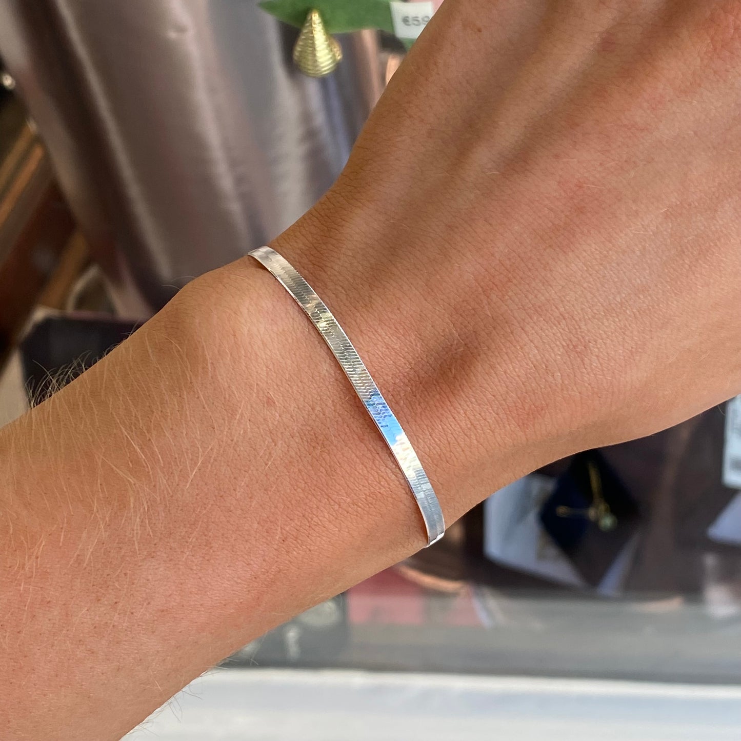 Silver Herringbone Bracelet | Light - John Ross Jewellers