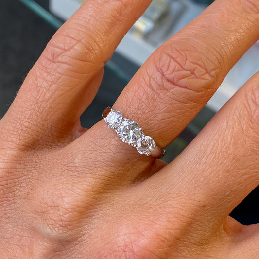 Platinum Trilogy Diamond Engagement Ring - John Ross Jewellers