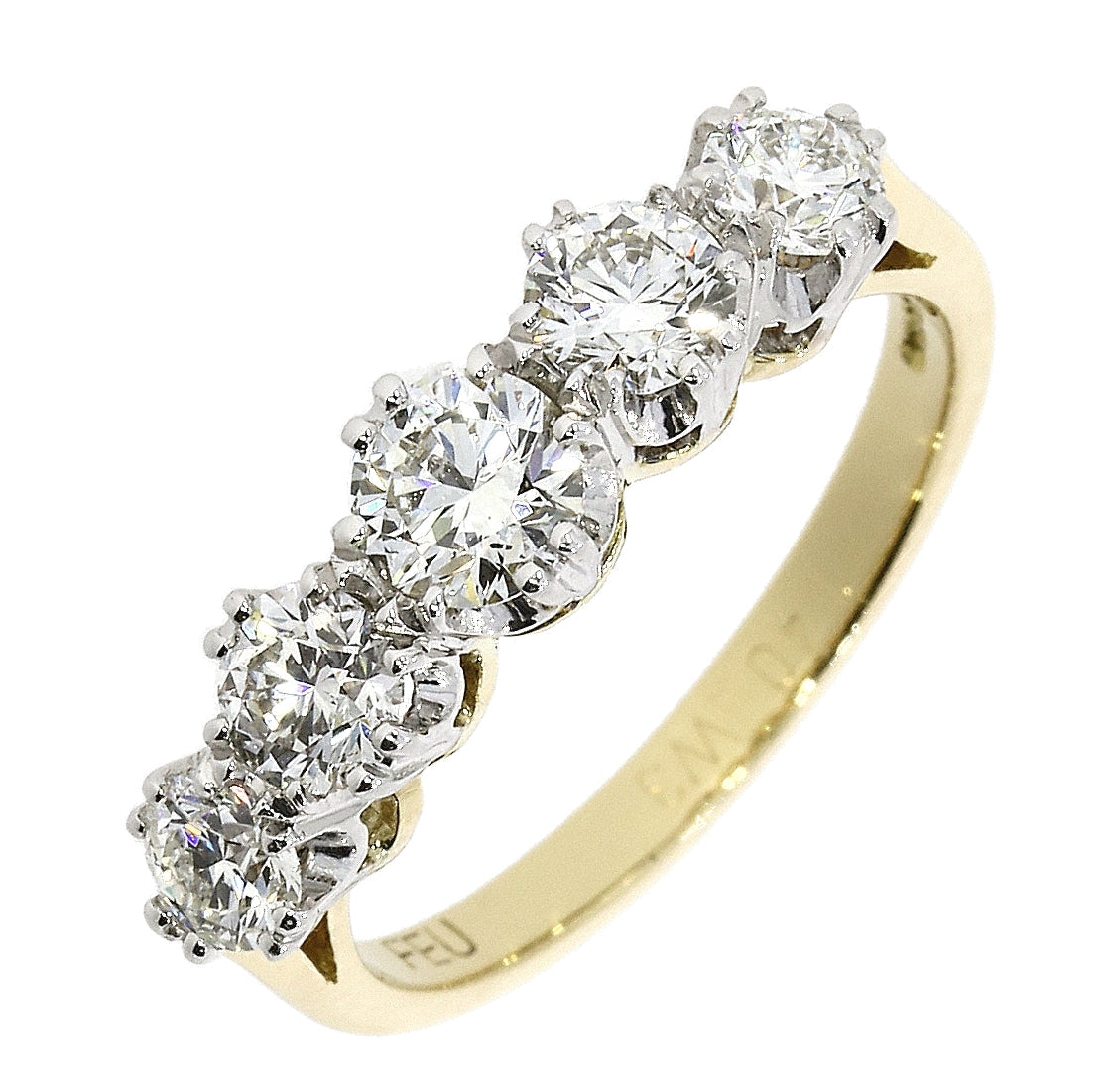 18ct Gold 1.32ct Graduated Five Stone Diamond Eternity Ring - John Ross Jewellers