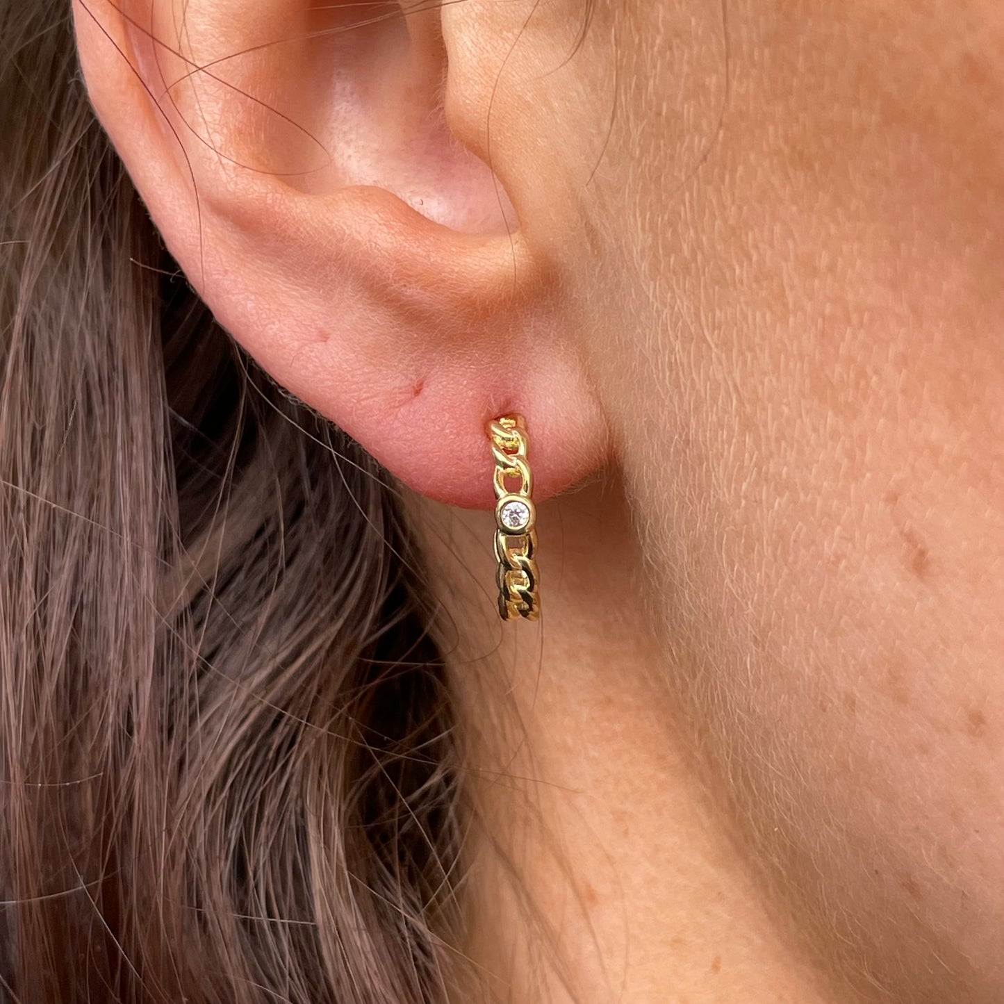 Sunshine Chain Hoop Earrings - John Ross Jewellers