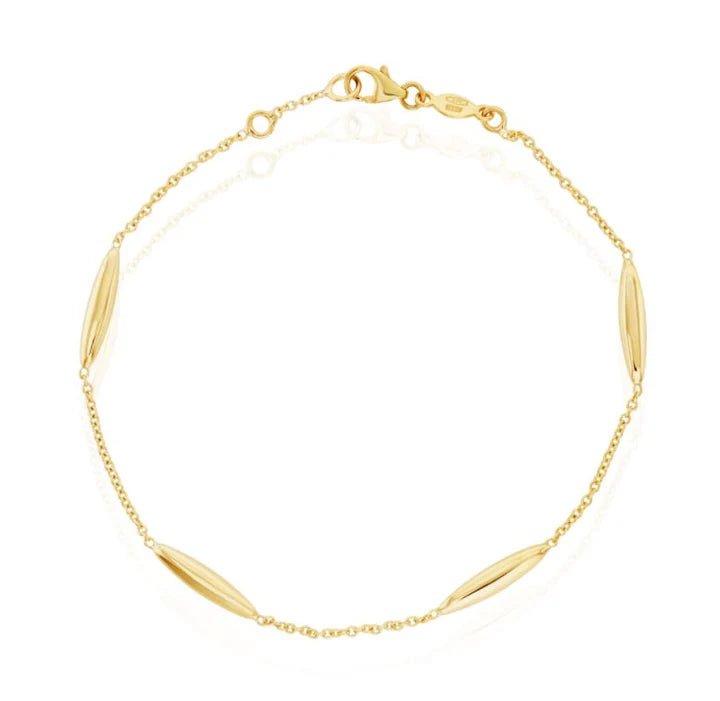 9ct Gold Navette Link Bracelet - John Ross Jewellers