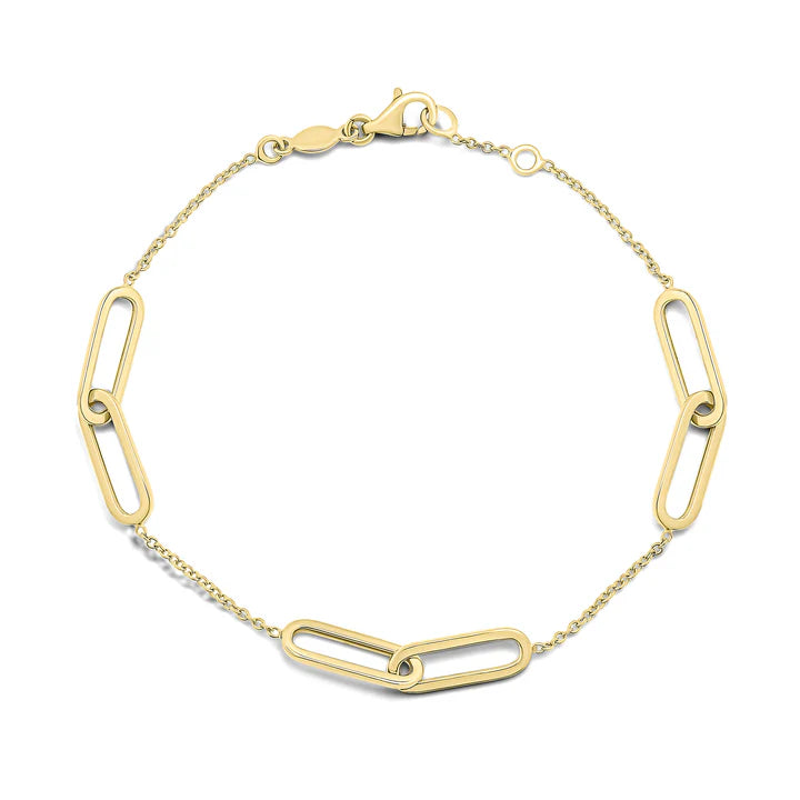 9ct Gold Paper Link Bracelet - John Ross Jewellers