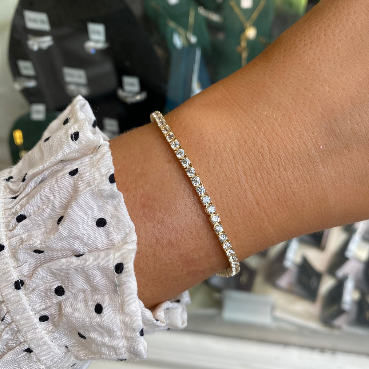 9ct Gold Claw Set CZ Line Bracelet | 2.5mm CZs