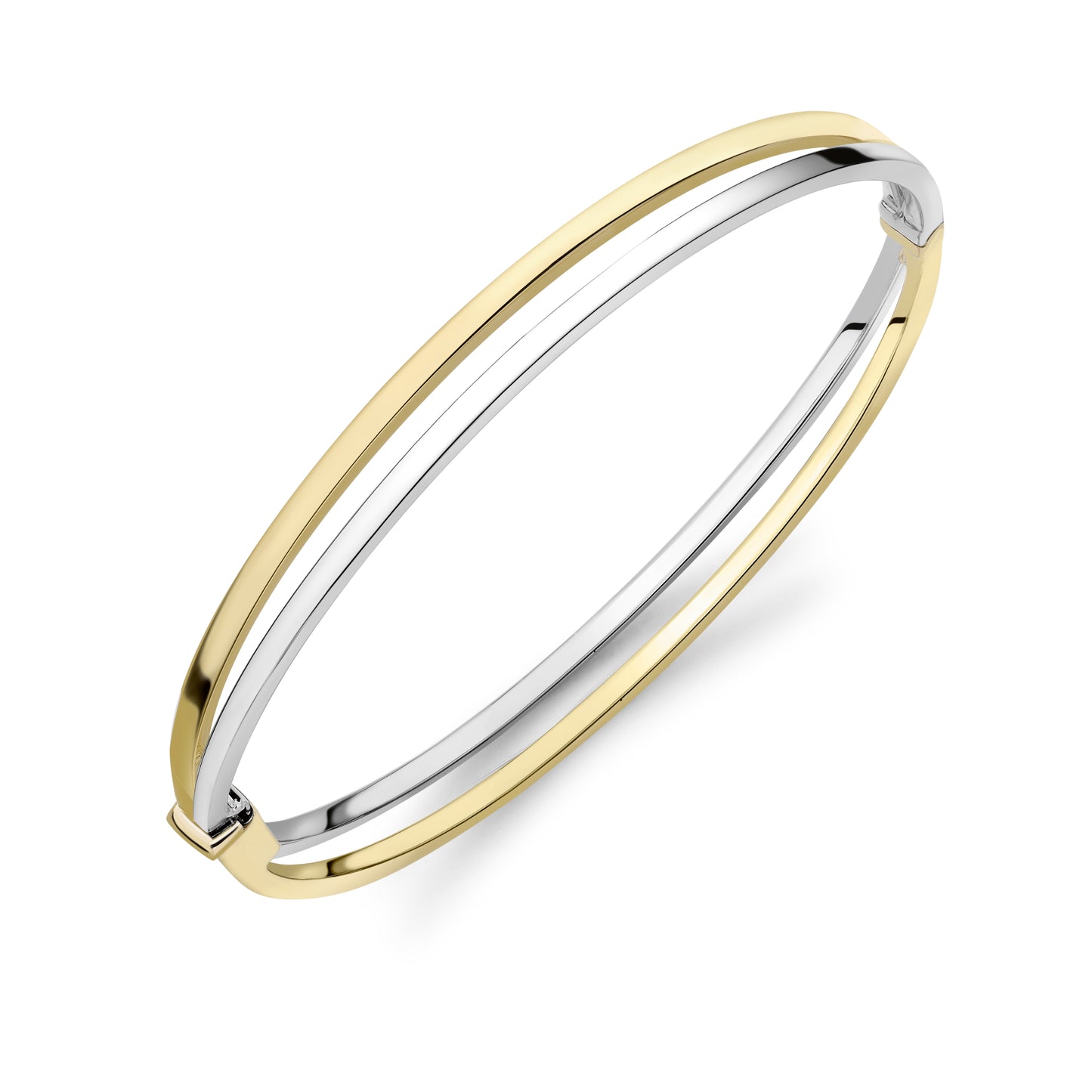 9ct Gold Two Tone Double Bangle - John Ross Jewellers