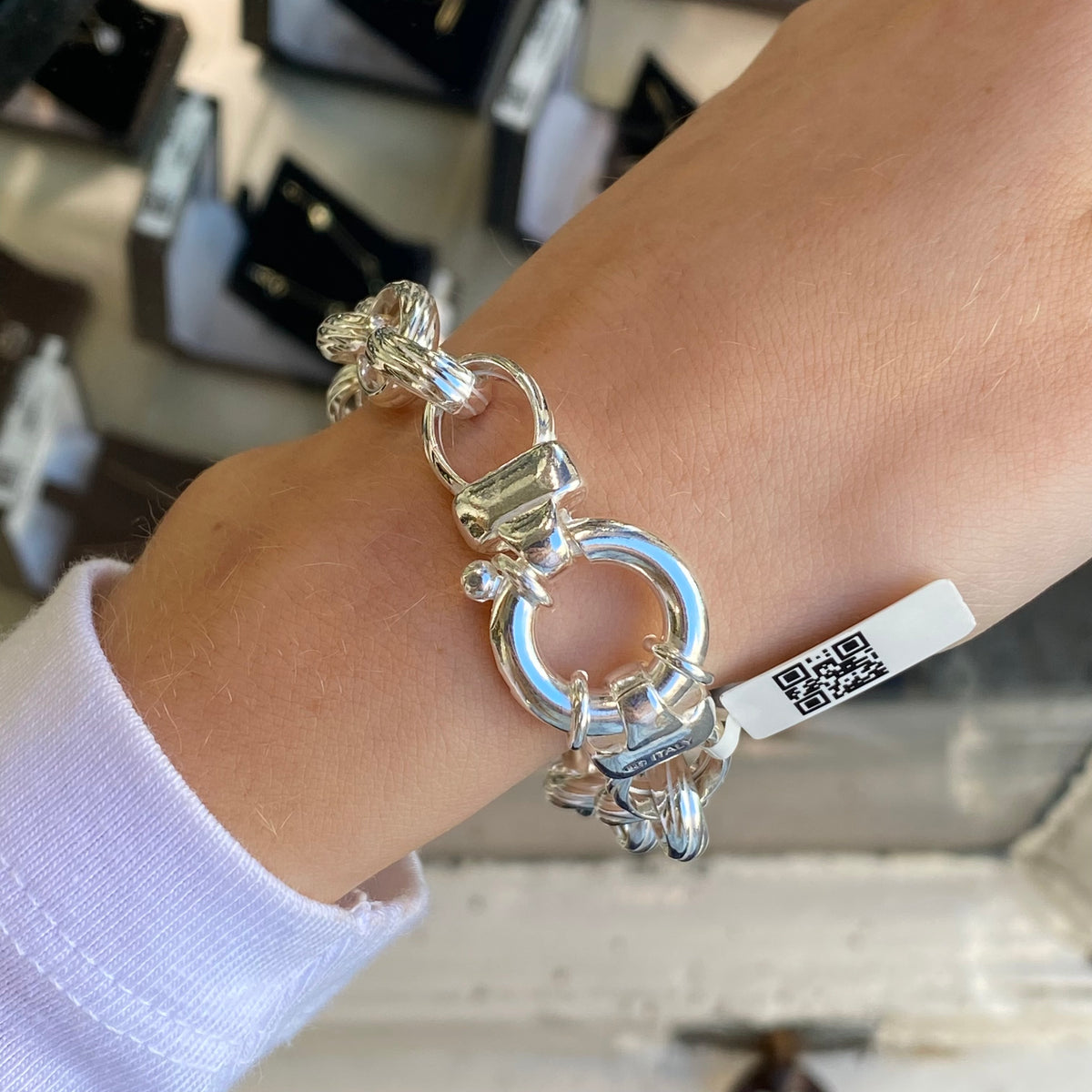 Silver Chunky Linked Bracelet | 21cm