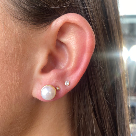 Sunshine 9mm Freshwater Pearl Stud Earrings - John Ross Jewellers