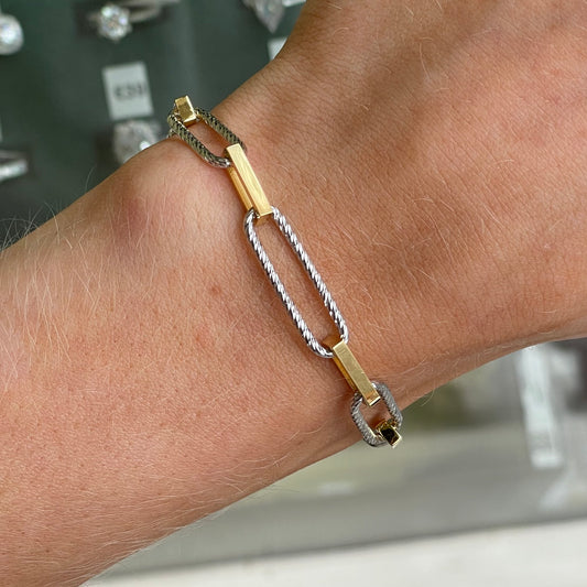 Sunshine Two Tone Paper Link Bracelet
