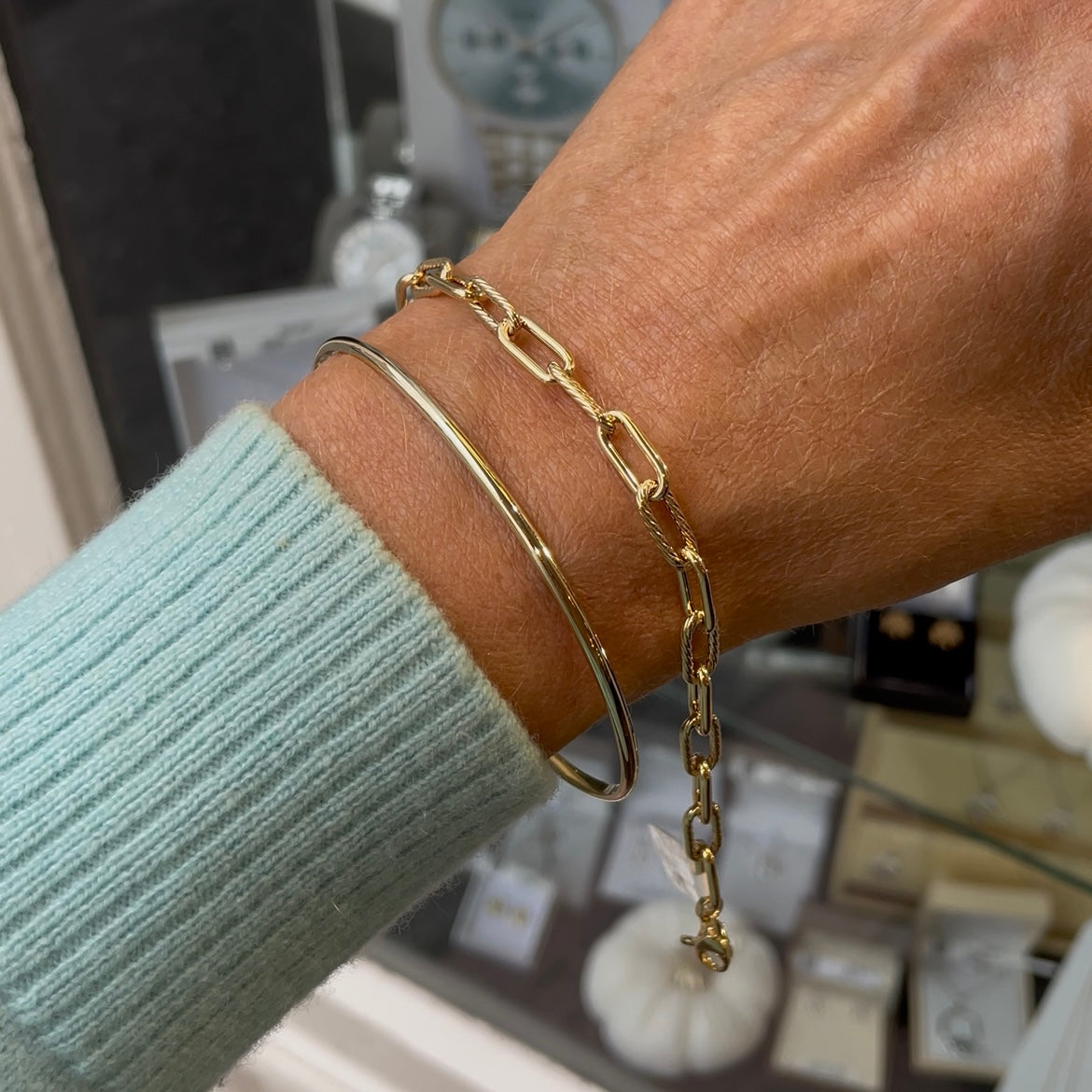 9ct Gold Long Oval Twist Bracelet - John Ross Jewellers