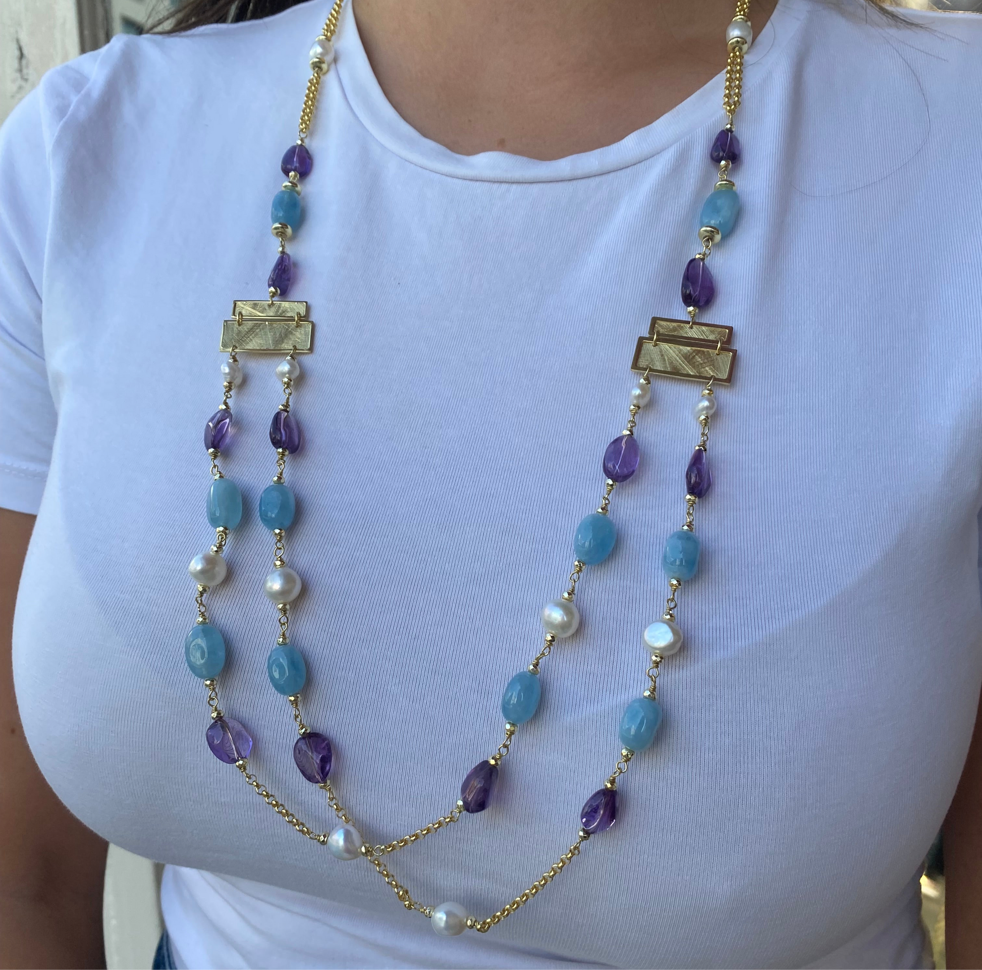 Baroque Necklace | Istro | Amethyst - John Ross Jewellers