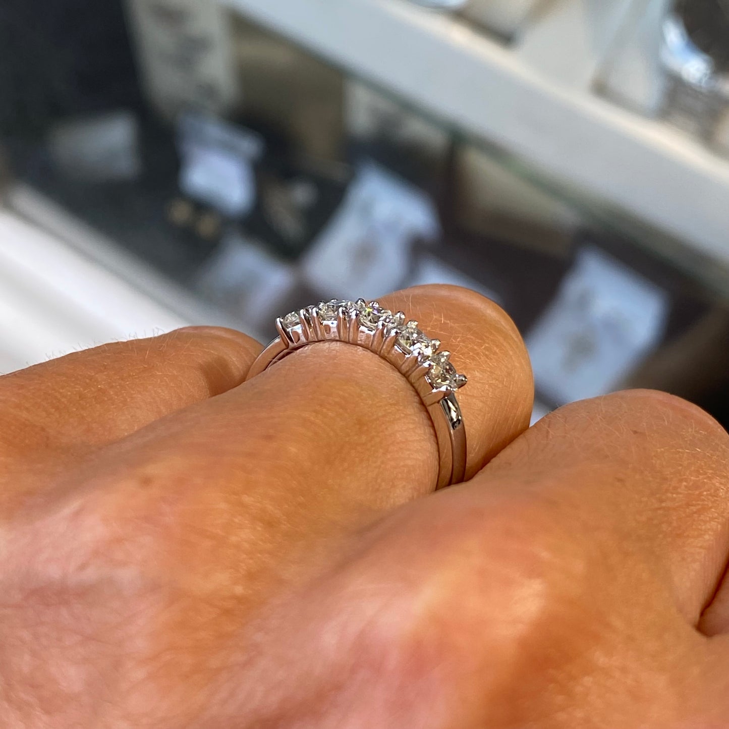 Platinum 0.83ct Five Stone Diamond Eternity Ring