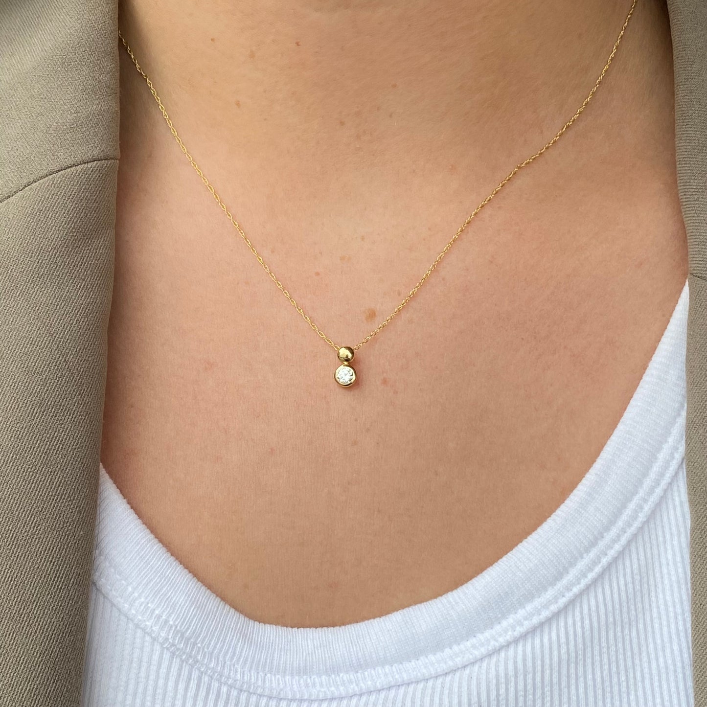 9ct Gold CZ Double Necklace - John Ross Jewellers