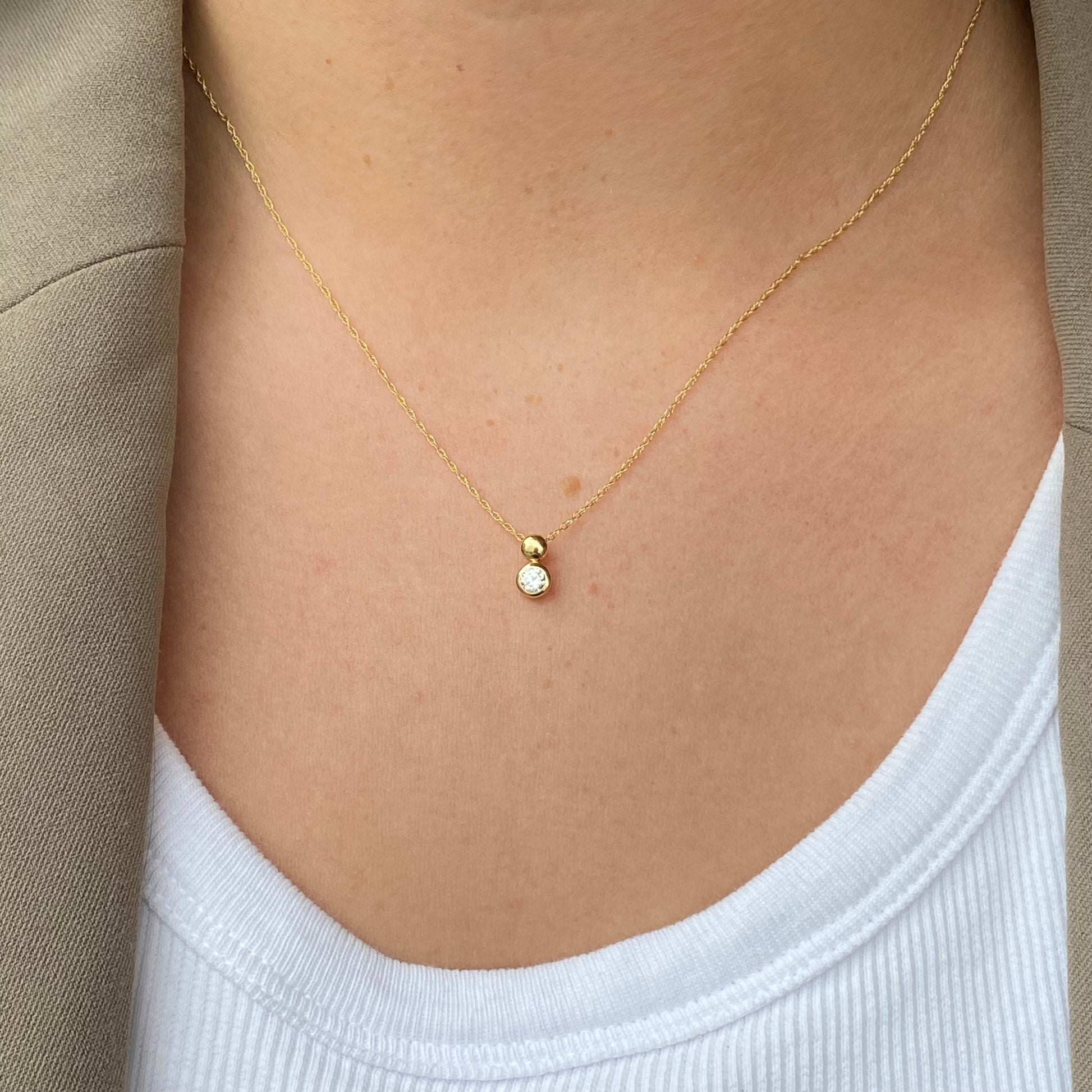 9ct Gold CZ Double Necklace - John Ross Jewellers