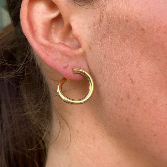 9ct Gold Front Facing Hoop Earrings