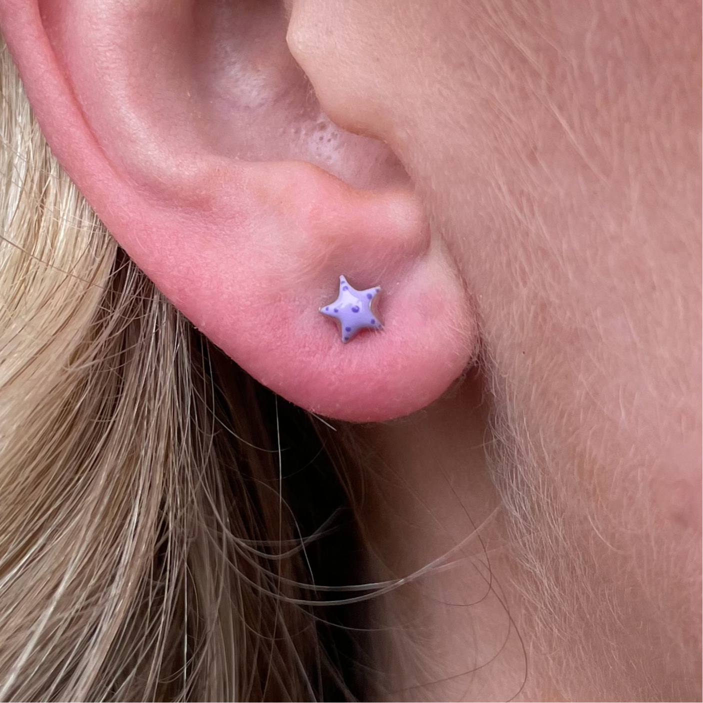 Star Enamel Stud Earrings | Purple - John Ross Jewellers