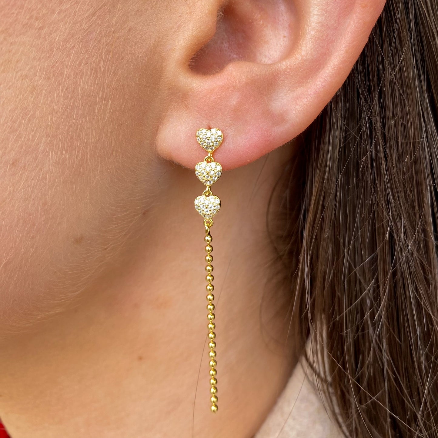 Sunshine CZ Long Drop Earrings