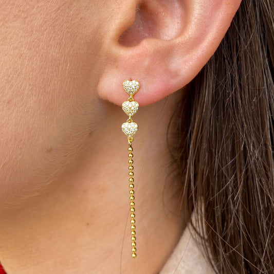 Sunshine CZ Long Drop Earrings