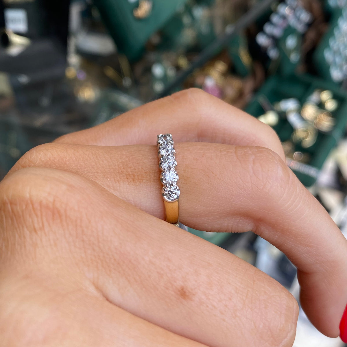 18ct Gold Seven Stone Diamond Eternity Ring | 0.62ct